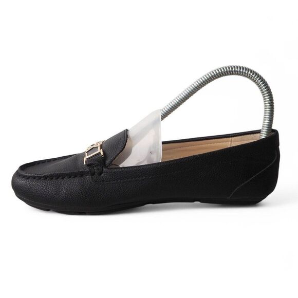 Calvin Klein Lacy Slip-on Moc Toe Driving Loafers Black / Gold Women's 5.5M - Picture 6 of 11